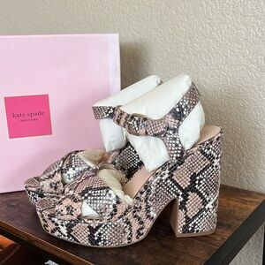 🆕 Kate Spade ♠️ Grace leather snake platform sandals